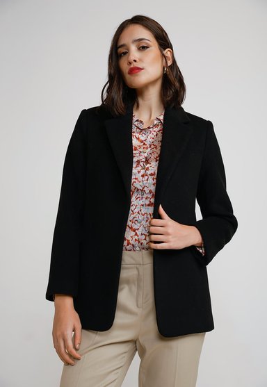 BLAZER MUJER LANA NEGRO - 1