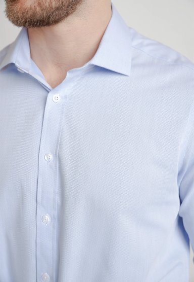 CAMISA FORMAL HOMBRE MEZCLA ALGODON REGULAR EXECUTIVE AZUL - 3