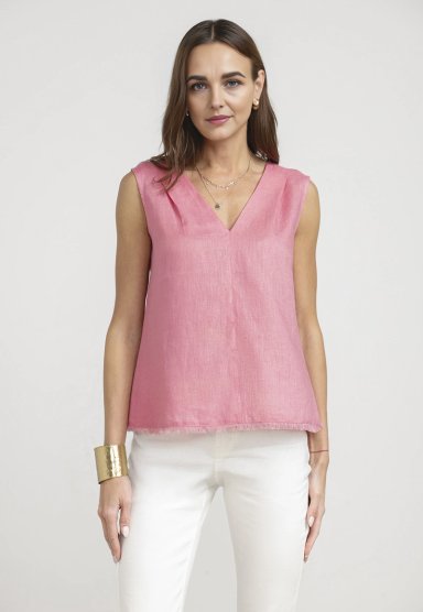 BLUSA MUJER GIA LINO MAGENTA - 1