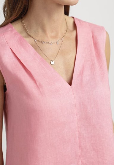 BLUSA MUJER GIA LINO MAGENTA - 3