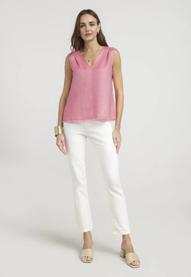 BLUSA MUJER GIA LINO MAGENTA - 4