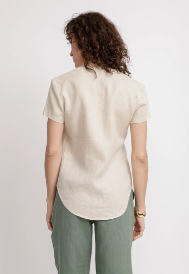 BLUSA MUJER KEIKO LINO BEIGE - 2
