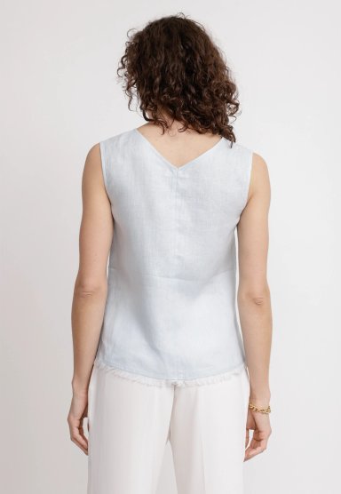 BLUSA MUJER GIA LINO CELESTE - 2