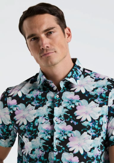 CAMISA HOMBRE MANGA CORTA ESTAMPADA NEGRO - 3