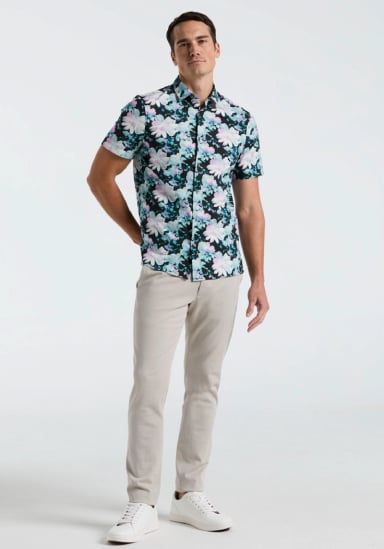 CAMISA HOMBRE MANGA CORTA ESTAMPADA NEGRO - 4