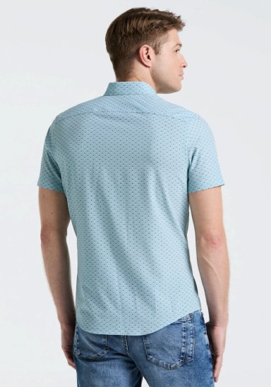 CAMISA HOMBRE MANGA CORTA TOTAL STRETCH VERDE AGUA - 2