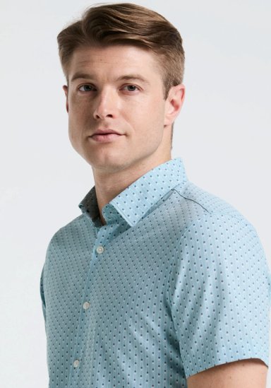 CAMISA HOMBRE MANGA CORTA TOTAL STRETCH VERDE AGUA - 3