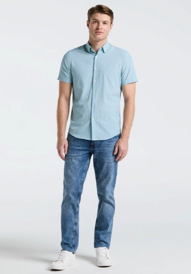 CAMISA HOMBRE MANGA CORTA TOTAL STRETCH VERDE AGUA - 4