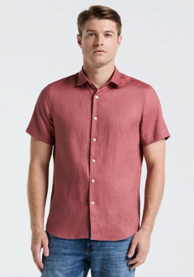 CAMISA HOMBRE LINO MANGA CORTA ROUGE - 1