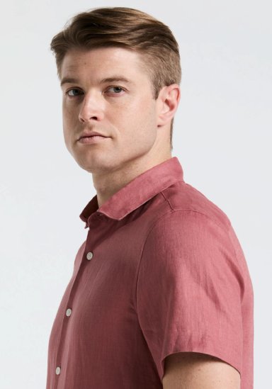 CAMISA HOMBRE LINO MANGA CORTA ROUGE - 3