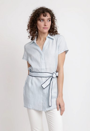 BLUSA MUJER PAU LINO CELESTE - 1
