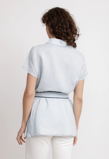 BLUSA MUJER PAU LINO CELESTE - 2