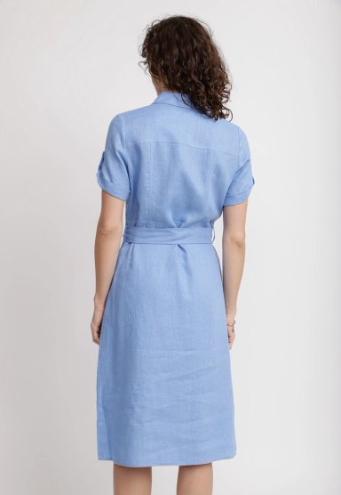 VESTIDO MUJER SEVILLA LINO CELESTE - 2