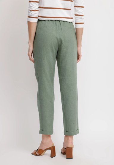 PANTALON MUJER CLARA LINO VERDE - 2