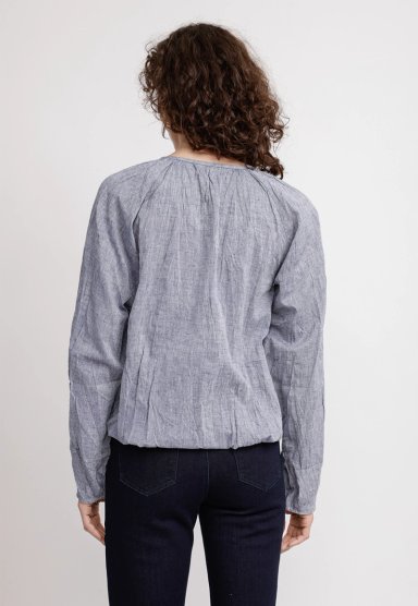 BLUSA MUJER OLIVIA LINO NAVY - 2