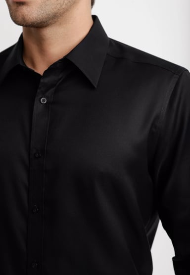 CAMISA HOMBRE FORMAL ALGODON NON IRON NEGRO - 3