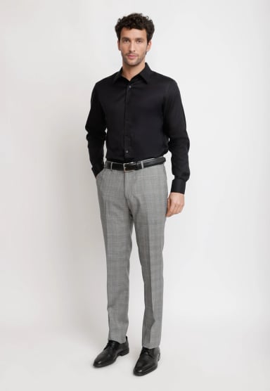 CAMISA HOMBRE FORMAL ALGODON NON IRON NEGRO - 4