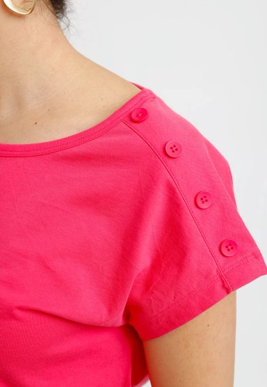 POLERA MUJER BILBAO ALGODON PERUANO FUCSIA - 3