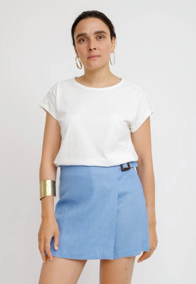 POLERA MUJER BILBAO ALGODON PERUANO BLANCO - 1