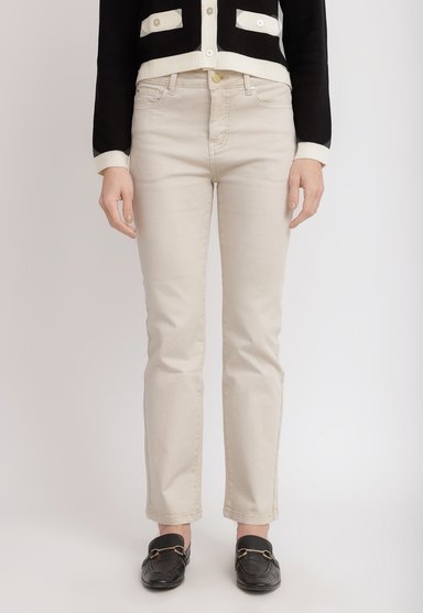PANTALON RECTO BEIGE ELY26 MUJER - 1