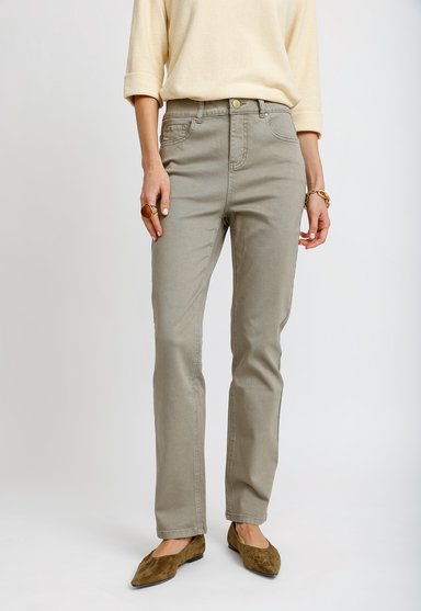PANTALON RECTO OLIVA ELY26 MUJER - 1