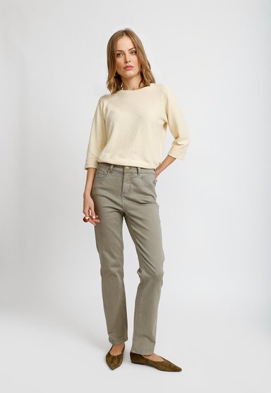 PANTALON RECTO OLIVA ELY26 MUJER - 4