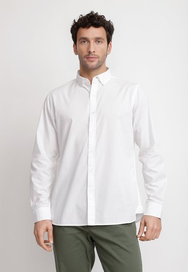 CAMISA LISA ALGODON BASILIO BLANCO - 1