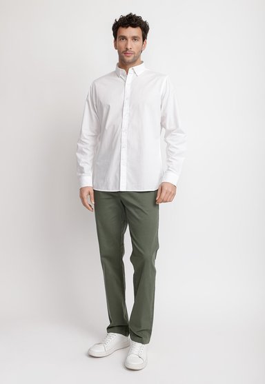 CAMISA LISA ALGODON BASILIO BLANCO - 4