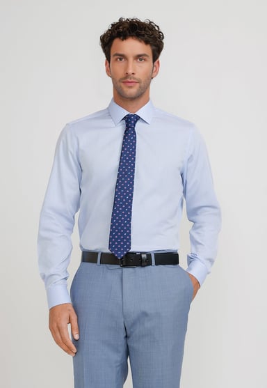 CAMISA HOMBRE FORMAL ALGODON ANIVERSARIO CELESTE - 1