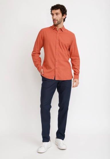 CAMISA LINO ALGODON BRAULIO NARANJO - 4