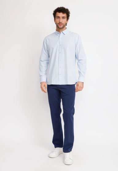 CAMISA ML HOMBRE BASILIO CELESTE - 4