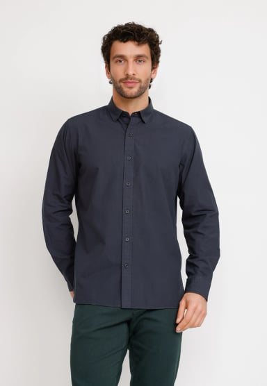 CAMISA ML HOMBRE BASILIO AZUL MARINO - 1