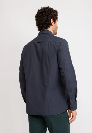 CAMISA ML HOMBRE BASILIO AZUL MARINO - 2