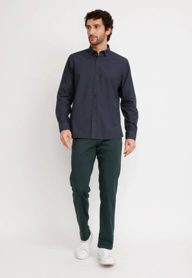 CAMISA ML HOMBRE BASILIO AZUL MARINO - 4