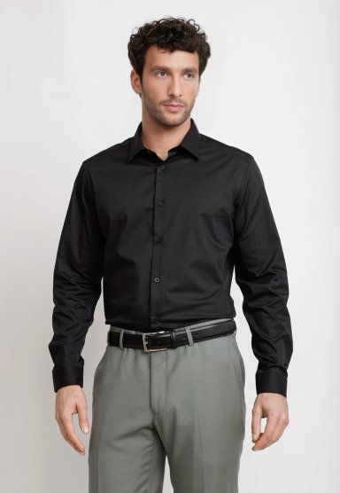 CAMISA HOMBRE FORMAL GRADUACION NEGRO - 1