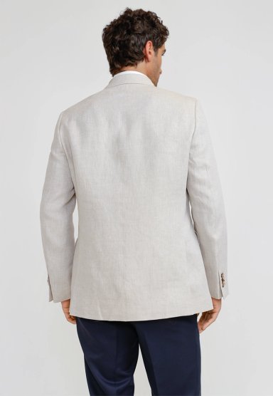 CHAQUETA HOMBRE FORMAL CRUZADA LINO MIX&COLOR BEIGE - 2