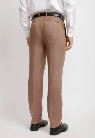 PANTALON HOMBRE FORMAL LINO MIX&COLOR CAFE - 2