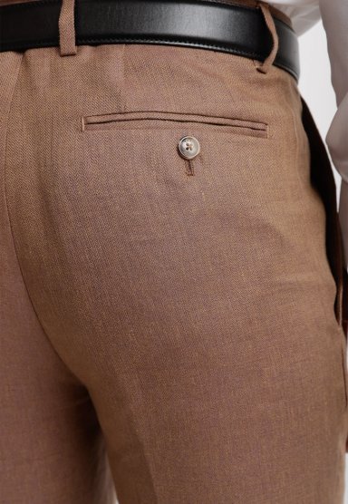 PANTALON HOMBRE FORMAL LINO MIX&COLOR CAFE - 3