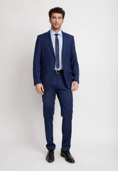 TRAJE HOMBRE FORMAL LANA 100'S TRAVEL AZUL - 4
