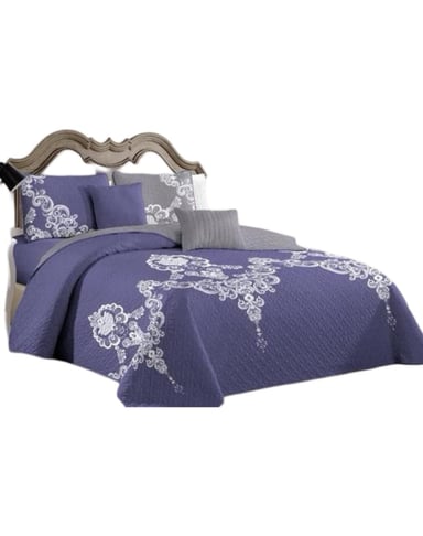 CUBRECAMA MULTICOLOR QUILT 2 PLAZAS+2 FUNDAS VERANO FRESCO 13N32 - 1