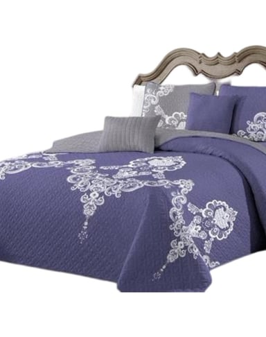 CUBRECAMA MULTICOLOR QUILT 2 PLAZAS+2 FUNDAS VERANO FRESCO 13N32 - 2
