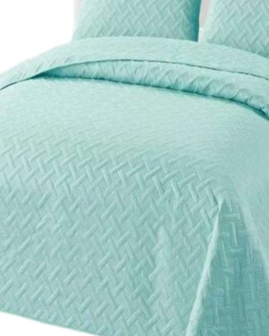 CUBRECAMA COLCHAS QUILT DE VERANO 2 PLAZAS CELESTE - 3
