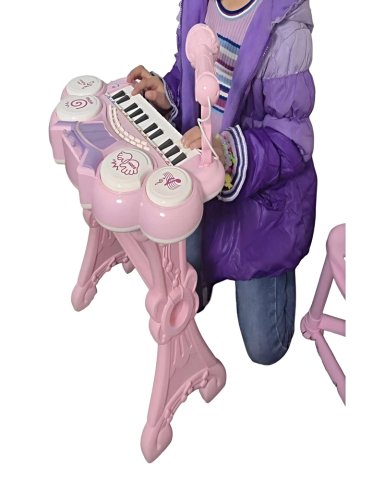 TECLADO EDUCATIVO ELECTRONICO PARA NIÑAS ROSADO - 1