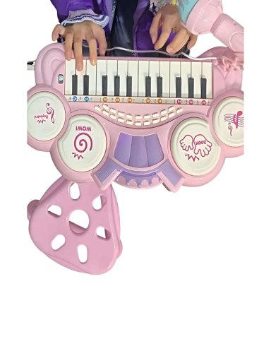 TECLADO EDUCATIVO ELECTRONICO PARA NIÑAS ROSADO - 2