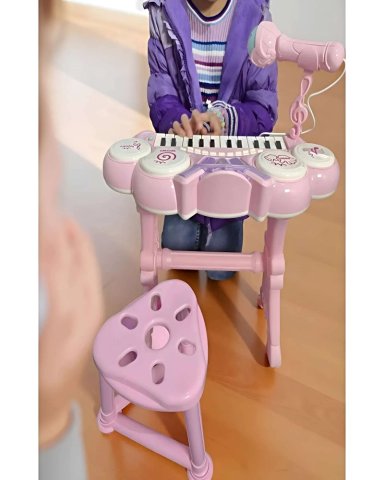 TECLADO EDUCATIVO ELECTRONICO PARA NIÑAS ROSADO - 4