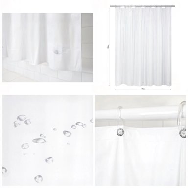 CORTINA DE BAÑO MAS FORRO DE DUCHA IMPERMEABLE - 3
