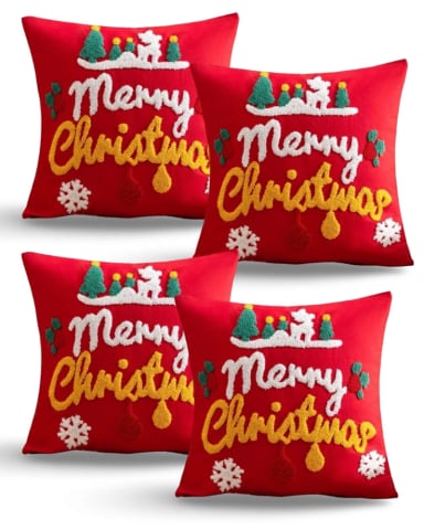 SET DE 4 FUNDAS DE COJIN PARA NAVIDAD K22 - 1