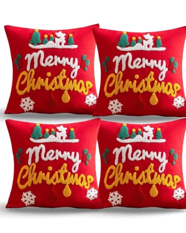 SET DE 4 FUNDAS DE COJIN PARA NAVIDAD K22 - 2