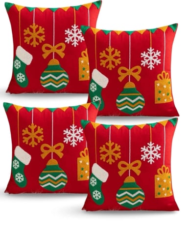SET DE 4 FUNDAS DE COJIN PARA NAVIDAD K1 - 1