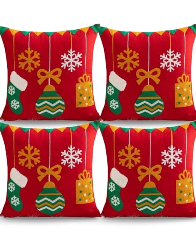 SET DE 4 FUNDAS DE COJIN PARA NAVIDAD K1 - 2